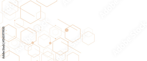 Vector geometric hexagons shape digital technology concept background 