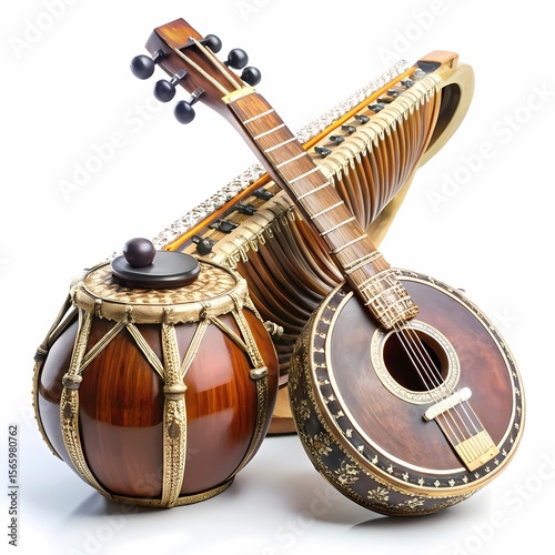 Obraz na płótnie Stringed Instruments A Musical Masterpiece on white background