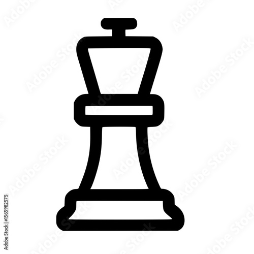 Simple Outline Chess King Piece Strategy Game Symbol Icon