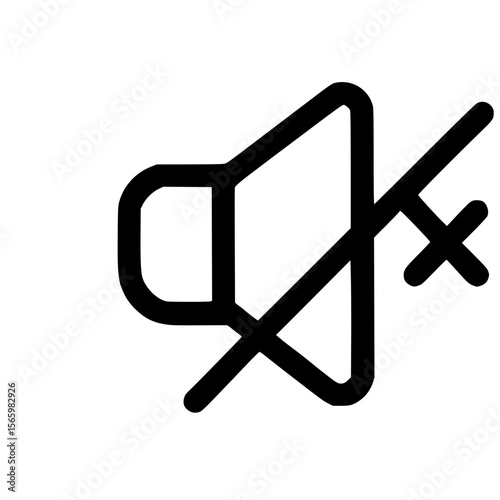 Simple Line Style Sound Off Speaker Mute Volume Icon Symbol