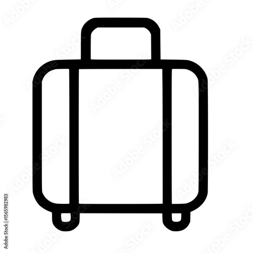 Outline Simple Line Art Travel Baggage Luggage Minimalist Icon Design