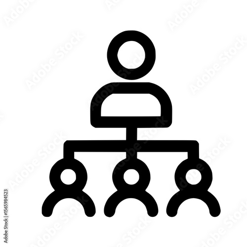 Simple Line Hierarchy Person Organization Management Structure Business Icon