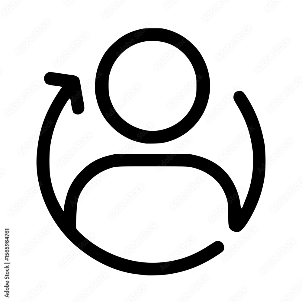 Simple Outline Refresh User Profile Account Update Cycle Icon Symbol Simple Outline Refresh User Profile Account Update Cycle Icon Symbol