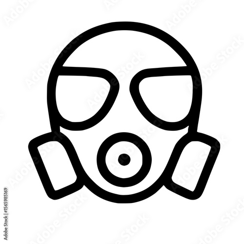 Outline Simple Gas Mask Icon Safety Equipment Protection Sign