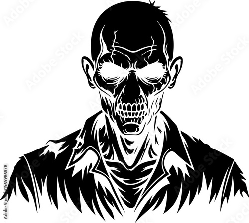 Red-Eyed Zombie Illustration – Horror Character Design