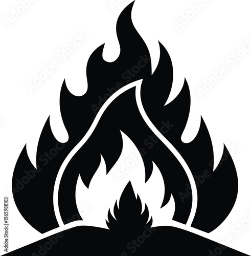 Heat wildfire vector icon design on white background