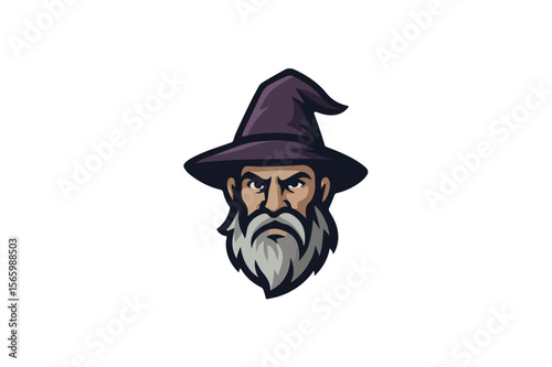 Collection of Wizard Head Logo Designs Isolated  vector on white background.01