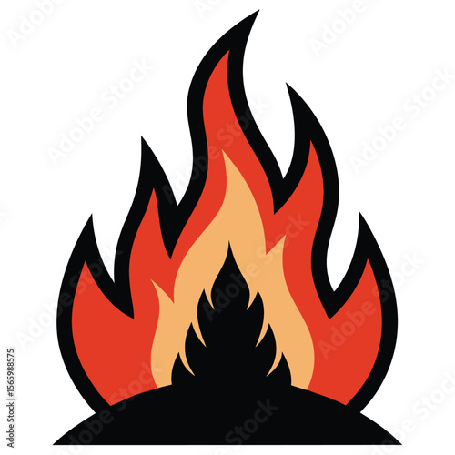 Heat wildfire vector icon design on white background