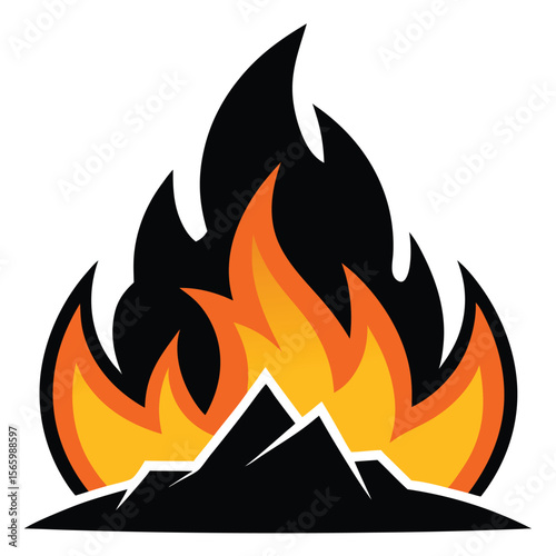 Heat wildfire vector icon design on white background