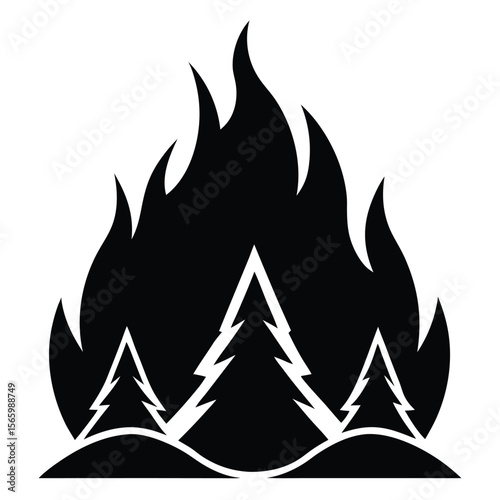 Heat wildfire vector icon design on white background