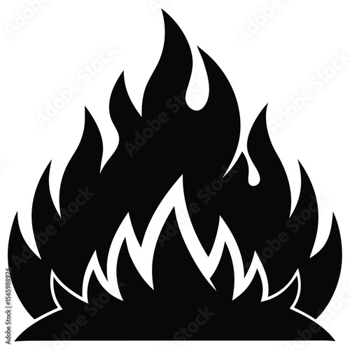 Heat wildfire vector icon design on white background