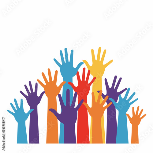 colorful hands vector illustration