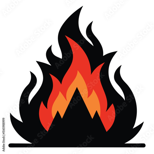 Heat wildfire vector icon design on white background