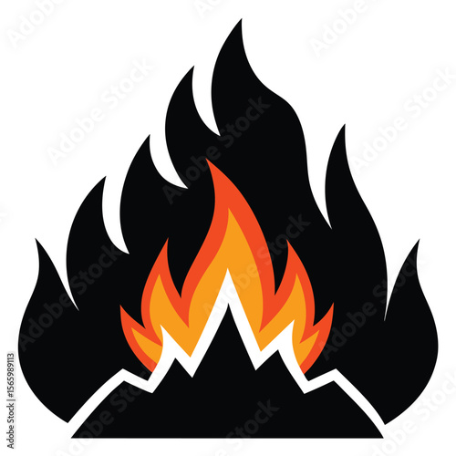 Heat wildfire vector icon design on white background