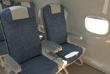 Empty chairs in modern airplane