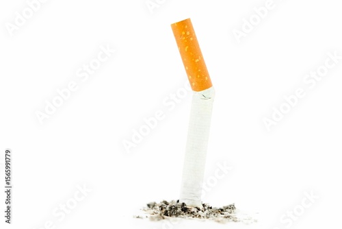 Image of pressed cigarette on a white background