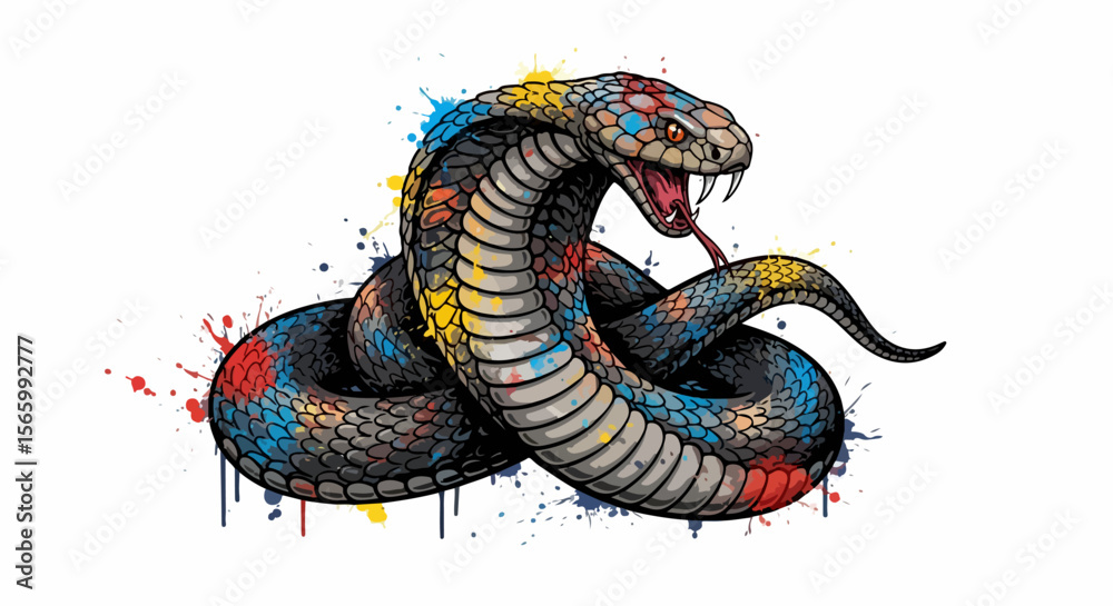 Obraz premium Cobra with Ink Venom Vortex
