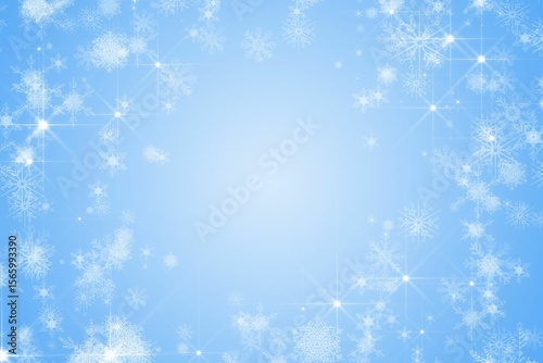 White snowflake design on blue
