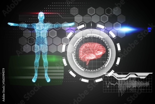 Medical interface in blue and black