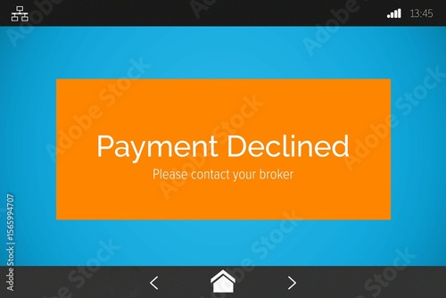 Payment declined text on phone display