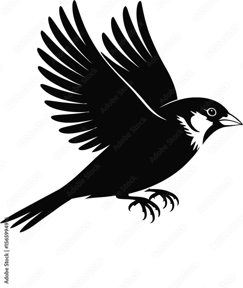 Fototapeta premium Vector black silhouette of a animals on a white background