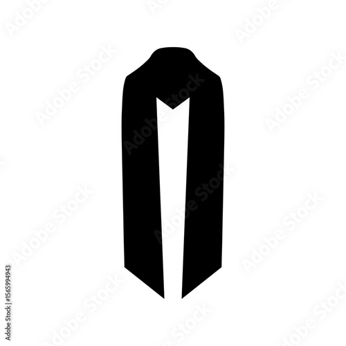 Fabric graduation stole silhouette vector flat illustration design.