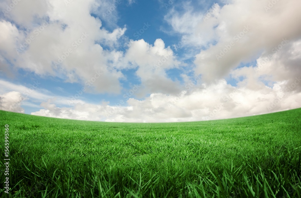Green field under blue sky Green field under blue sky