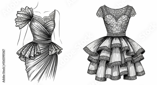 black and white dress