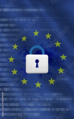 European union flag with safety concept