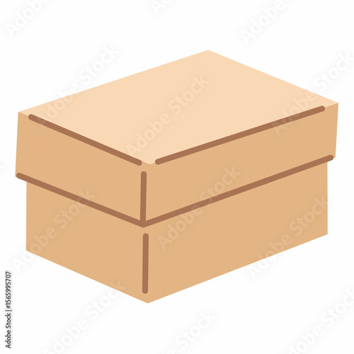 Minimalist brown shoebox style package, ideal for representing product boxes, gift packaging, or ecommerce delivery in soft neutral tones.