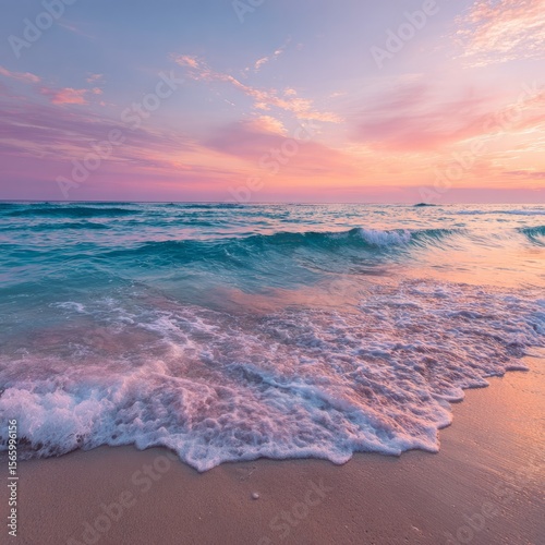 Serene Sunset Over the Ocean Shore