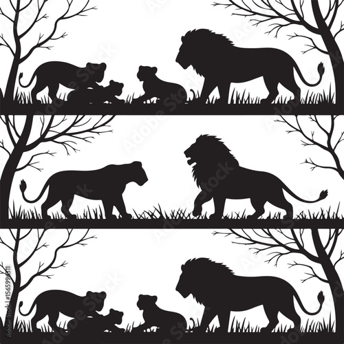 Majestic Lion Silhouette Vector

King of the Jungle Lion Design

Fierce Lion Head Illustration

Wild Lion Roar Silhouette Art

Regal Lion Animal Vector