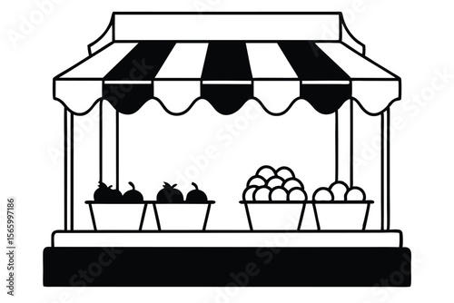 Fresh Produce Market Stall Vibrant Fruits and Vegetables Await
