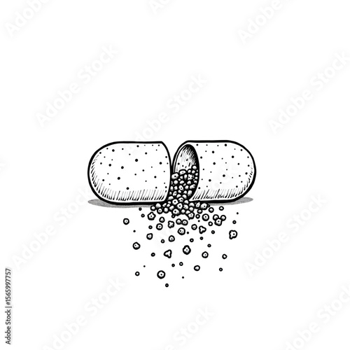 capsule illustration vector style coloring page 