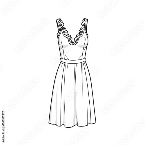 Mini dress coloring page line art