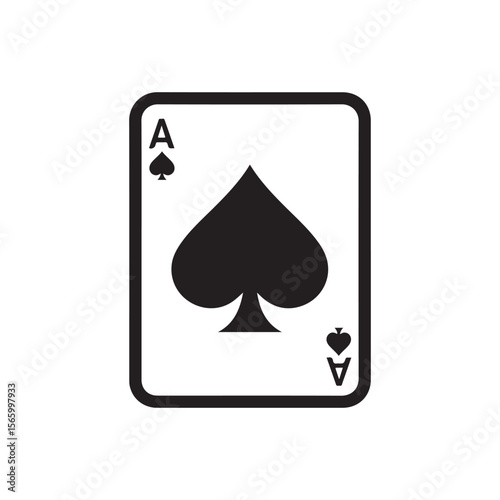 Ace card suit icon vector isolated on white background