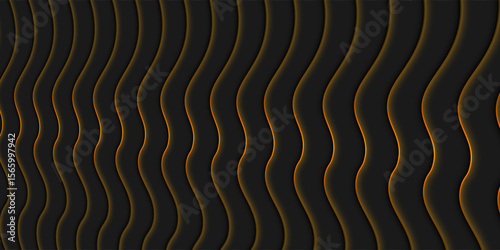 Abstract vertical golden line waves on the dark grey background. Basic RGB