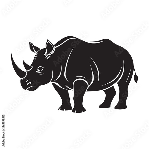 rhino silhouette, Rhino Silhouette Art for Wildlife and Animal Graphic Designs, wildlife art, animal graphic, rhino design, safari illustration, mammal silhouette, rhino vector, wildlife graphic 