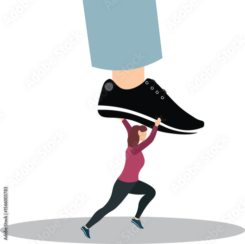 Keep pushing yourself, continue self development or self improve to overcome difficulty and success in business and career concept.flat character life .