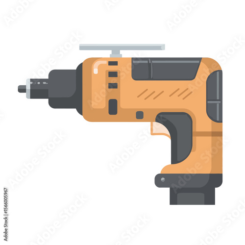 A vector illustration depicting a cordless power drill, ready for construction or repair tasks.