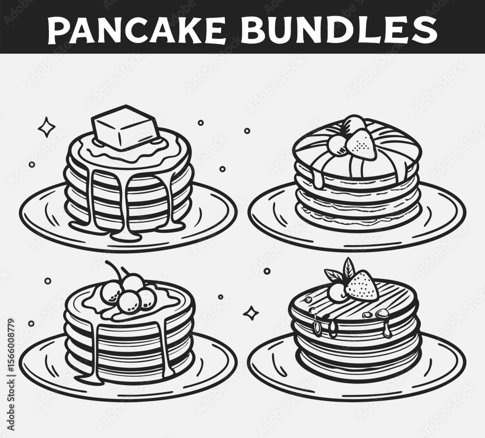 Seamless Pancake Stack Pattern with Butter and Syrup Breakfast Food Illustration Vector File Seamless Pancake Stack Pattern with Butter and Syrup Breakfast Food Illustration Vector File