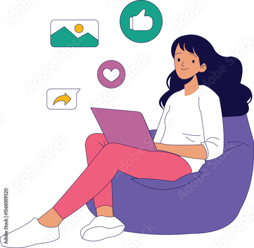 business woman working on laptop