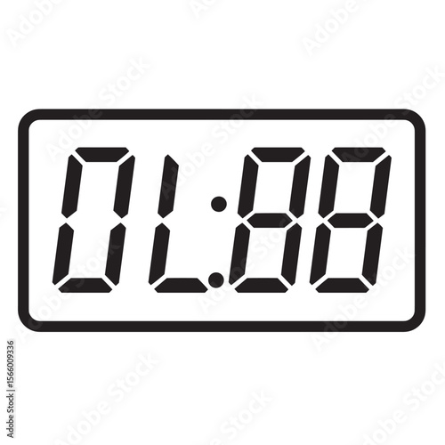 Digital clock displaying 01:08 in a modern and minimalistic design perfect for many uses
