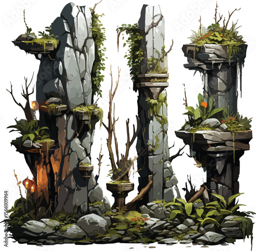 2D Fantasy Jungle Platform for Game