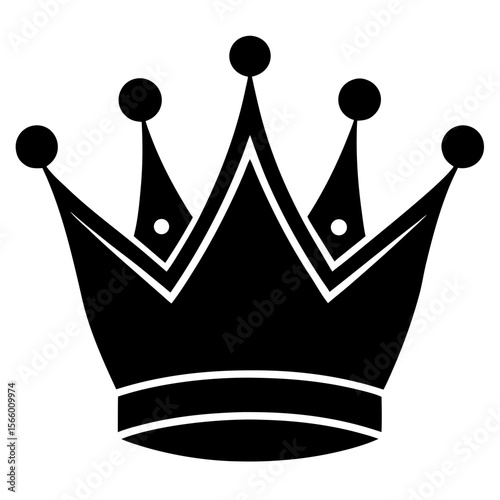A black crown silhouette is isolated on white background