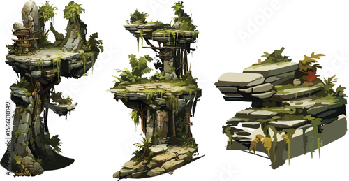 Cartoon Jungle Platform Game Backgroun