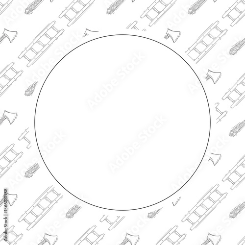 construction frame. doodle construction tool circle frame. hand drawn construction frame background. construction tool background