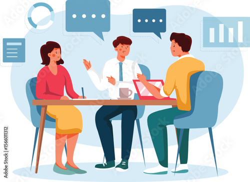 business people working together