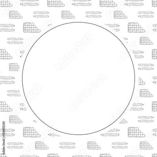 construction frame. doodle construction tool circle frame. hand drawn construction frame background. construction tool background