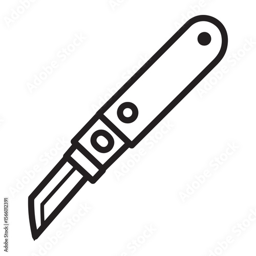 Simple vector illustration of a craft knife or scalpel isolated on white background